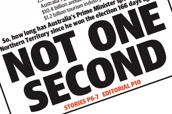 The NT News strikes again with front page targeting the Prime Minister