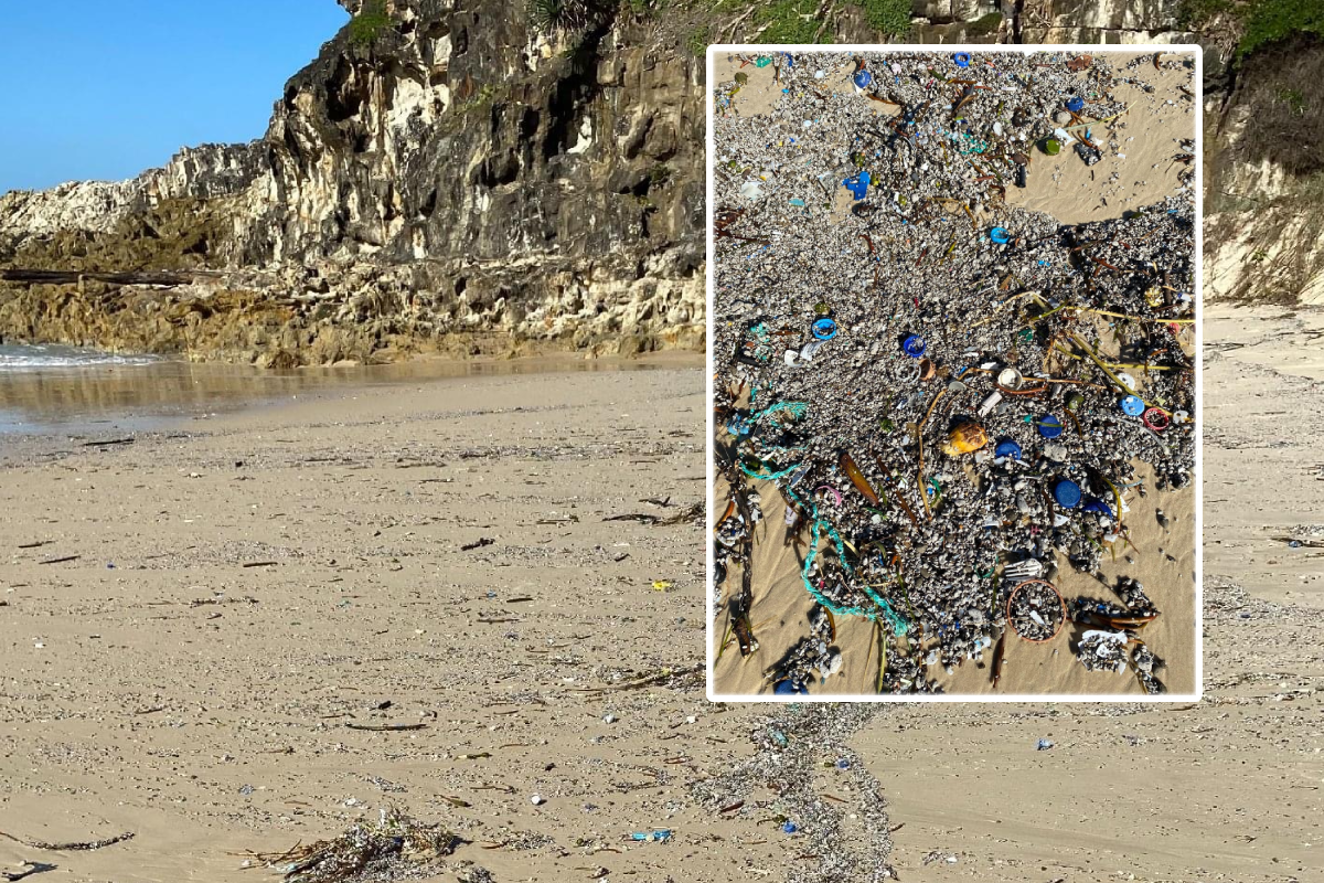 Article image for Straddie beaches awash with rubbish, broken plastic