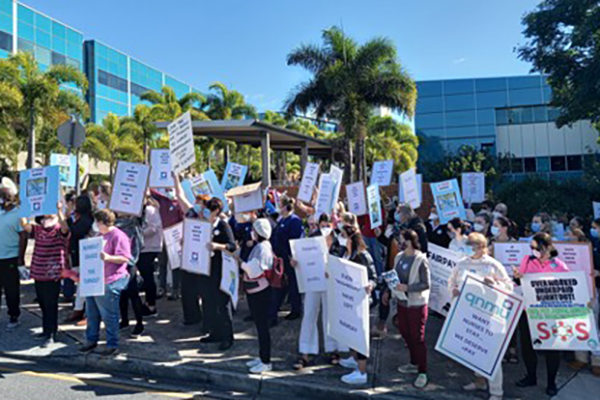 Article image for Brisbane’s private hospital nurses rally for improved patient and staff ratios