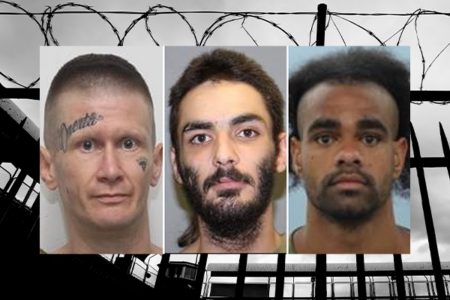 Police on the hunt for three escaped prisoners