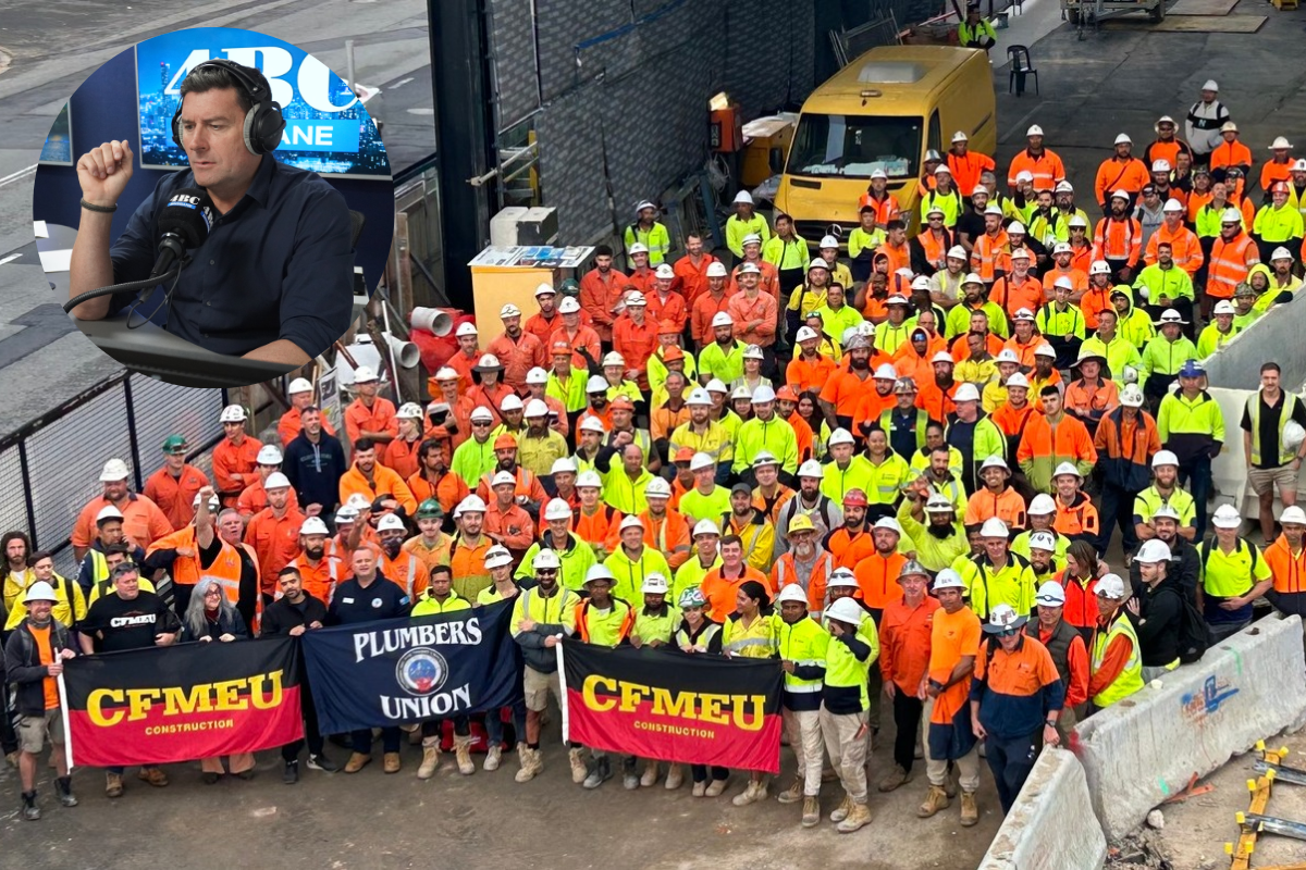 CFMEU workers walk off the Cross River Rail site 4BC