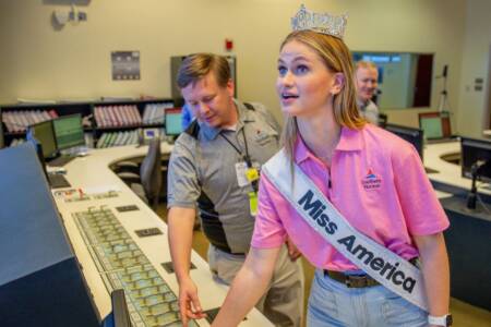 ‘It’s all around us’: Nuclear engineer and Miss America on Australian tour to bust myths